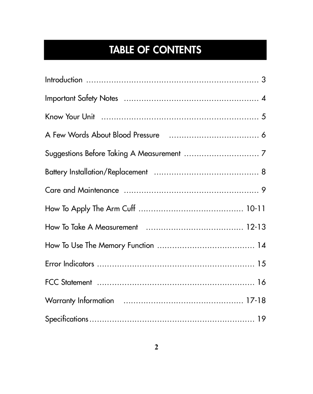 ReliOn HEM-741CREL manual Table of Contents 