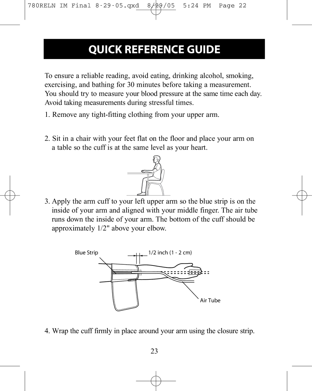 ReliOn HEM-780REL instruction manual Quick Reference Guide 