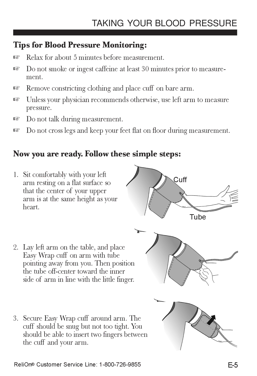 ReliOn UA-787REL instruction manual Taking Your bLOOD Pressure, Tips for Blood Pressure Monitoring 