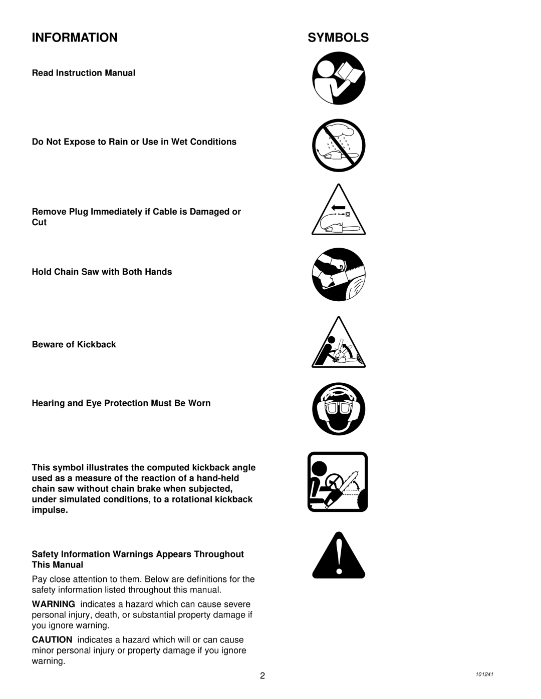 Remington 100582-01, 100582-02, EL-7B owner manual Information, Symbols 