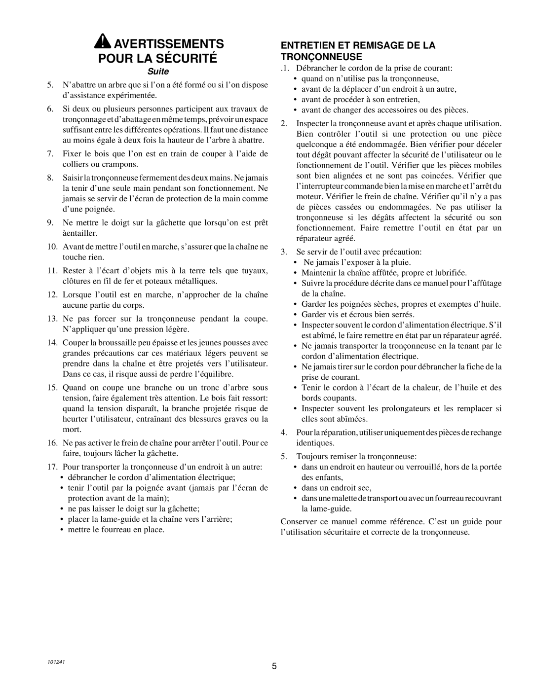 Remington 100582-01, 100582-02, EL-7B owner manual Entretien ET Remisage DE LA Tronç Onneuse 