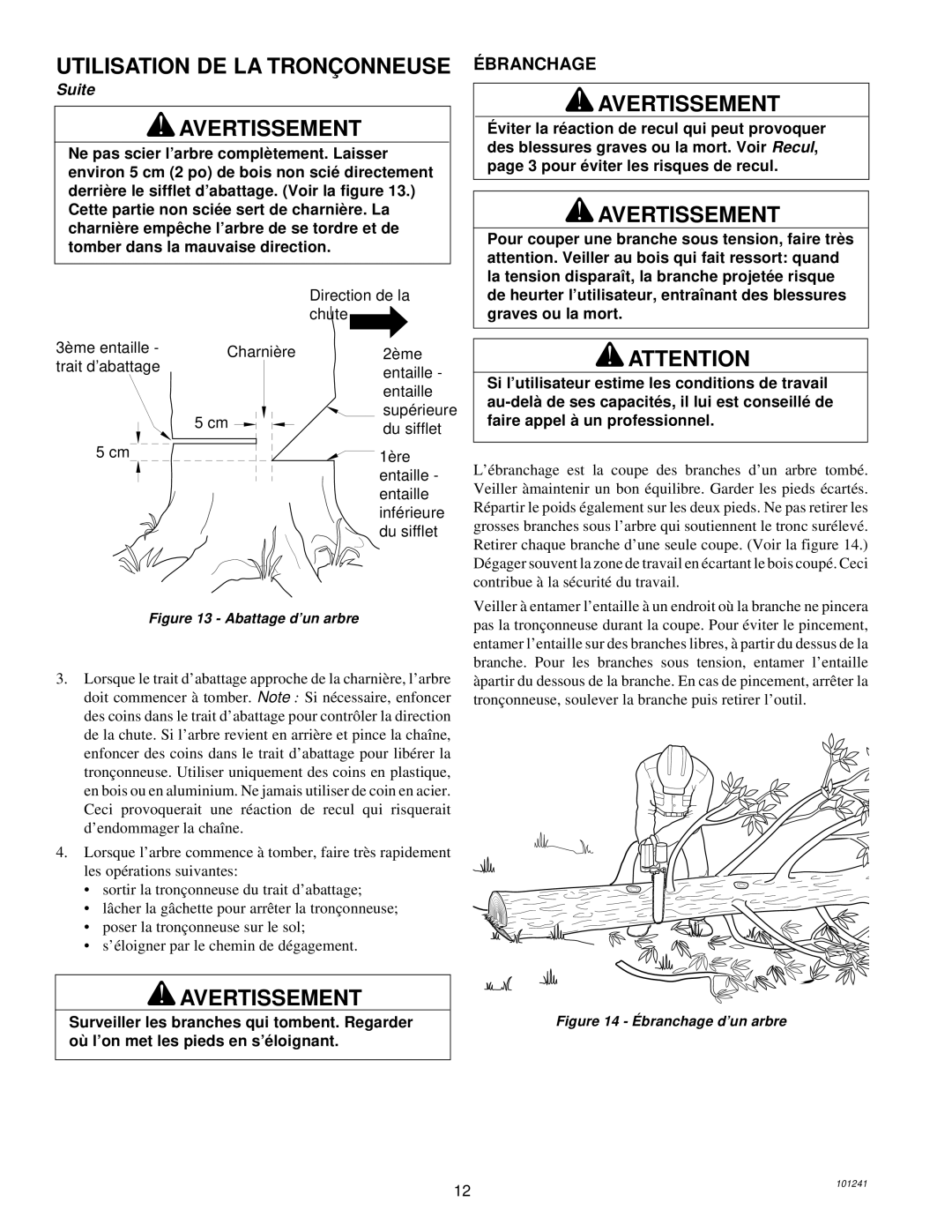 Remington 100582-01, 100582-02, EL-7B owner manual Branchage, Direction de la, Chute 