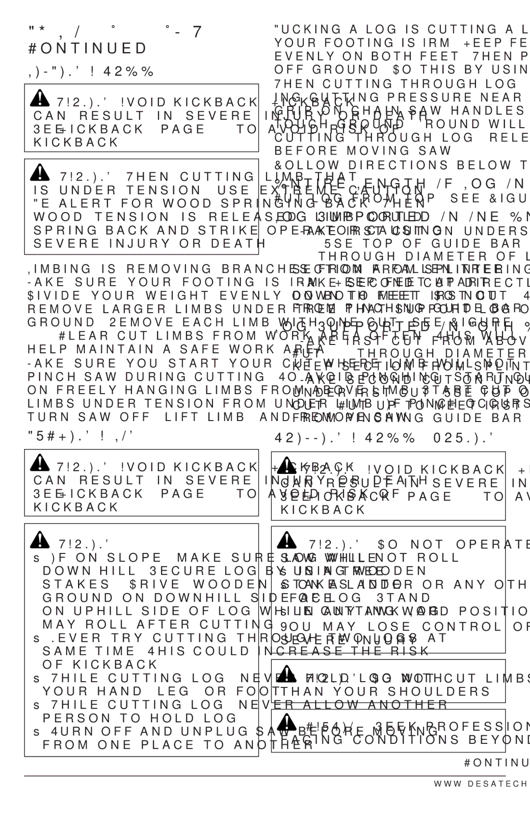 Remington 104316-04,106890-01, 108526-01, 104317, 106821, 106821A Limbing a Tree, Bucking a LOG, Trimming a Tree Pruning 