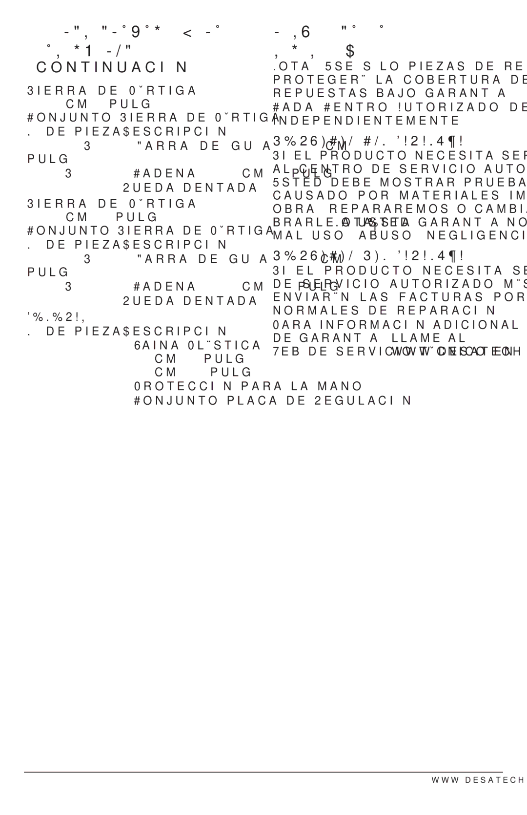 Remington 104316-04,106890-01, 108526-01, 104317, 106821, 106821A Accesorios Y Piezas Servicio DE DE Repuesto Reparación 