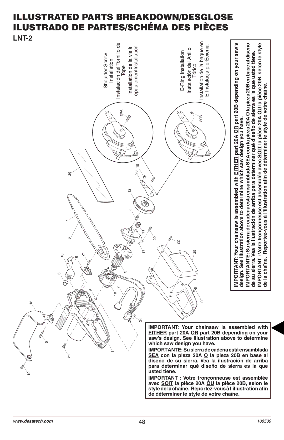 Remington 104316-04,106890-01, 108526-01, 104317, 106821, 106821A owner manual LNT-2 