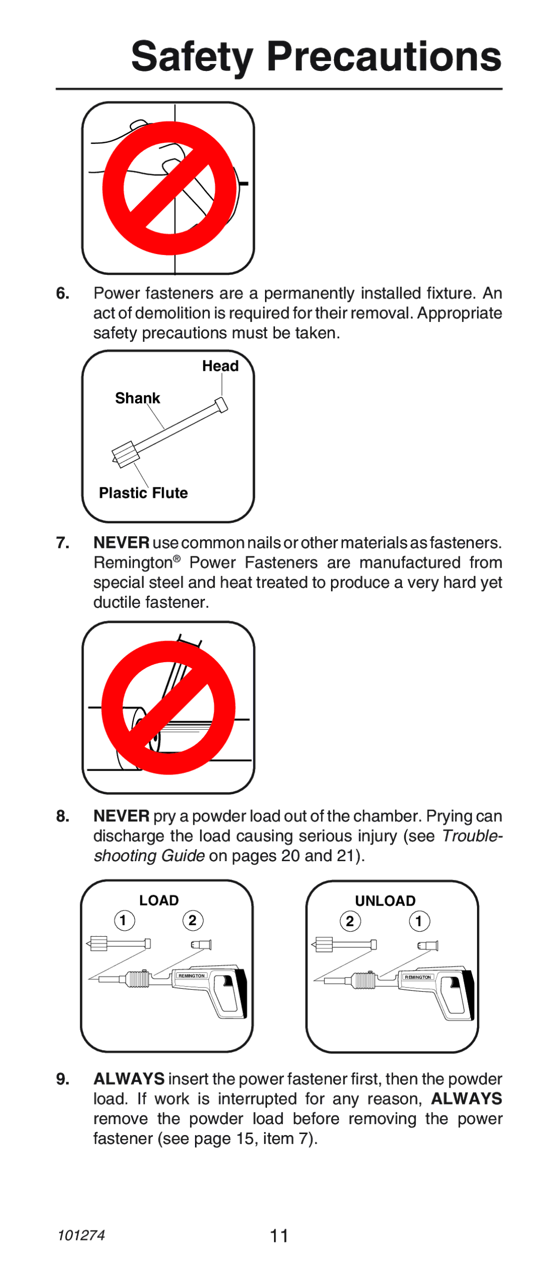 Remington 490, 489 operating instructions Plastic Flute 