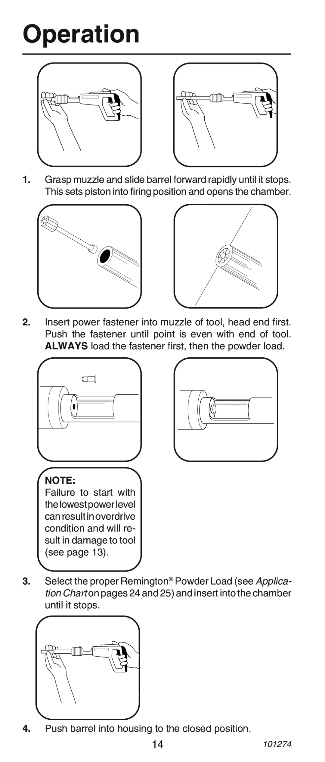 Remington 489, 490 operating instructions Operation 