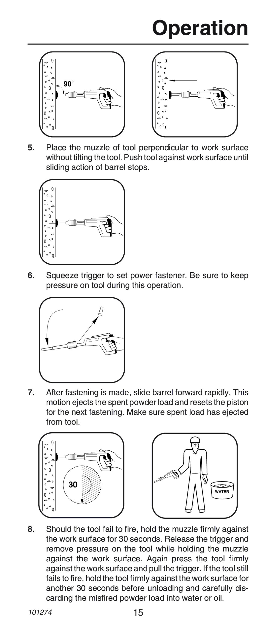 Remington 490, 489 operating instructions 90˚ 