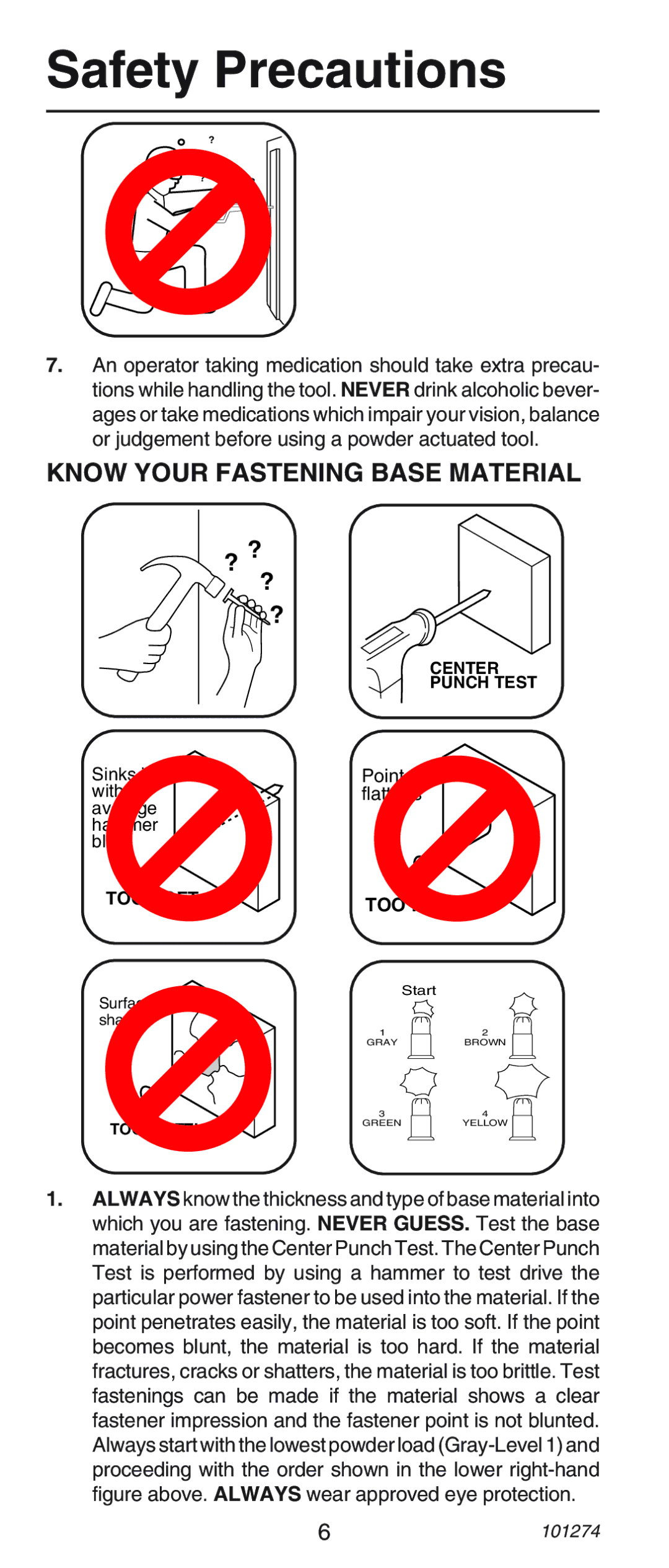 Remington 489, 490 operating instructions Know Your Fastening Base Material 