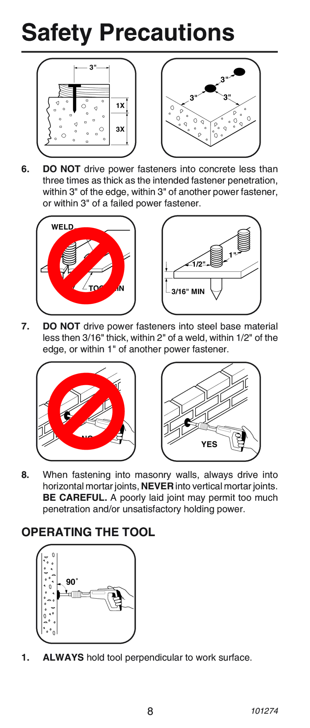 Remington 489, 490 operating instructions Operating the Tool 