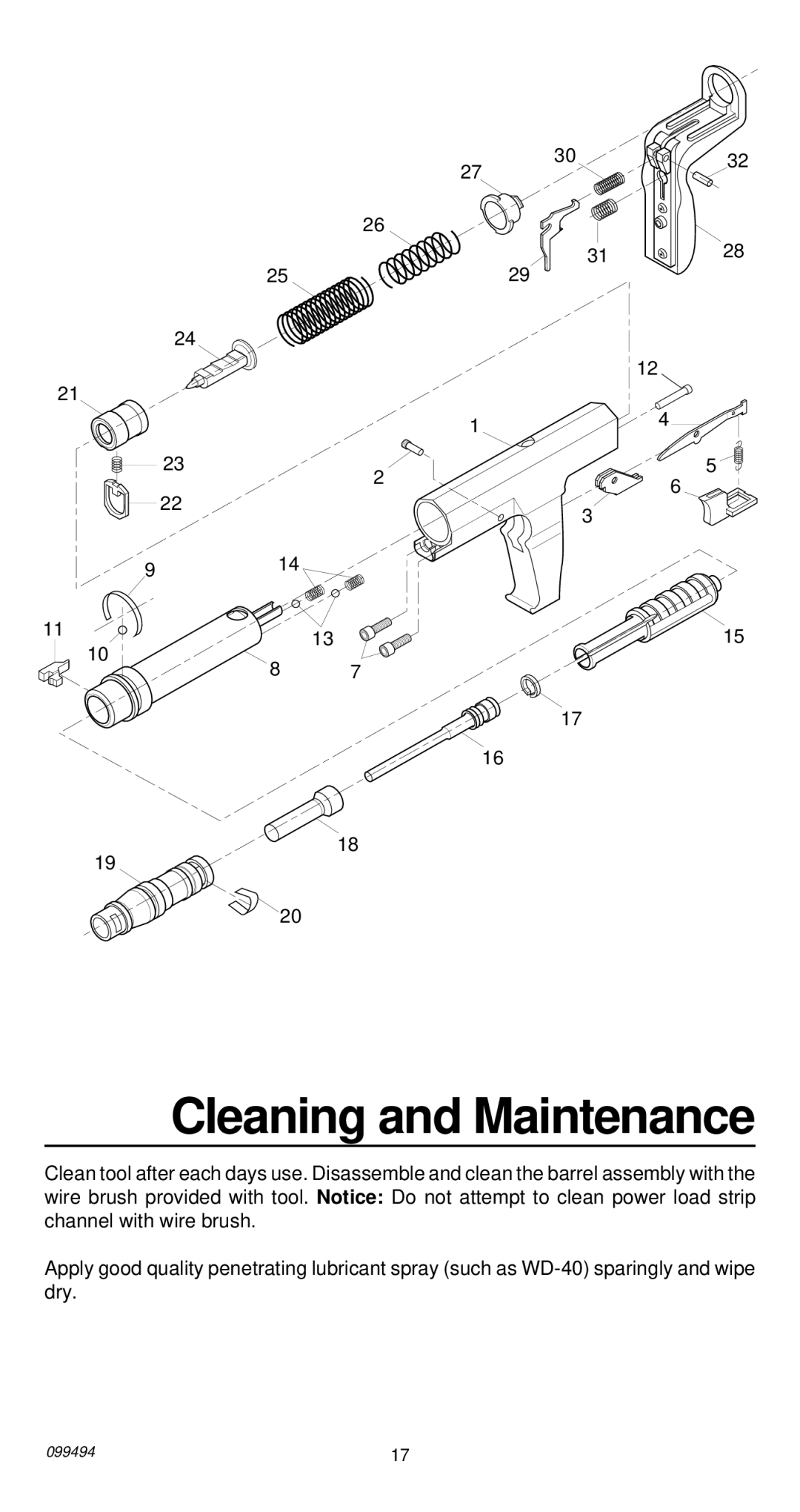 Remington 491 operating instructions Cleaning and Maintenance 