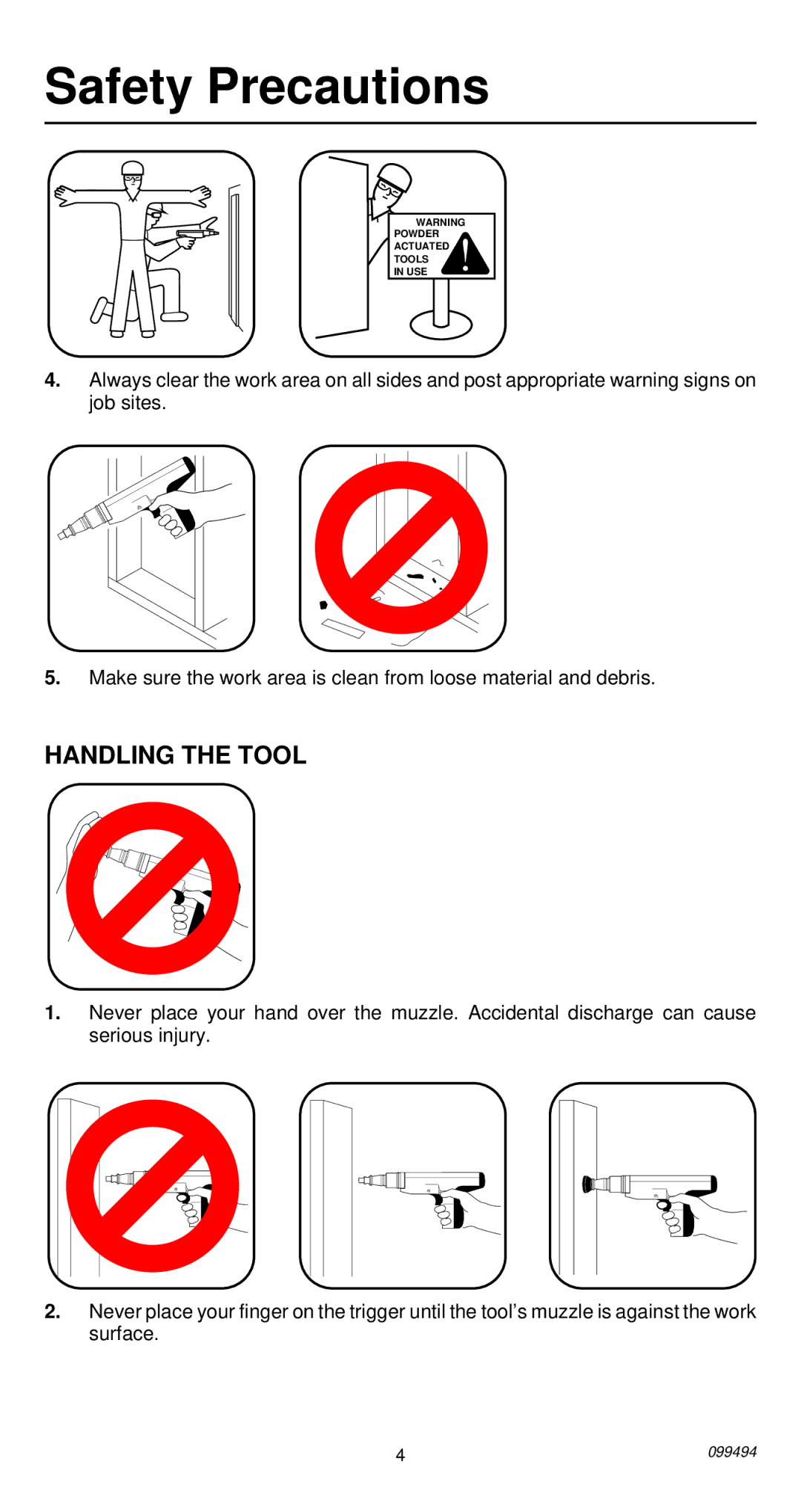 Remington 491 operating instructions Safety Precautions, Handling the Tool 