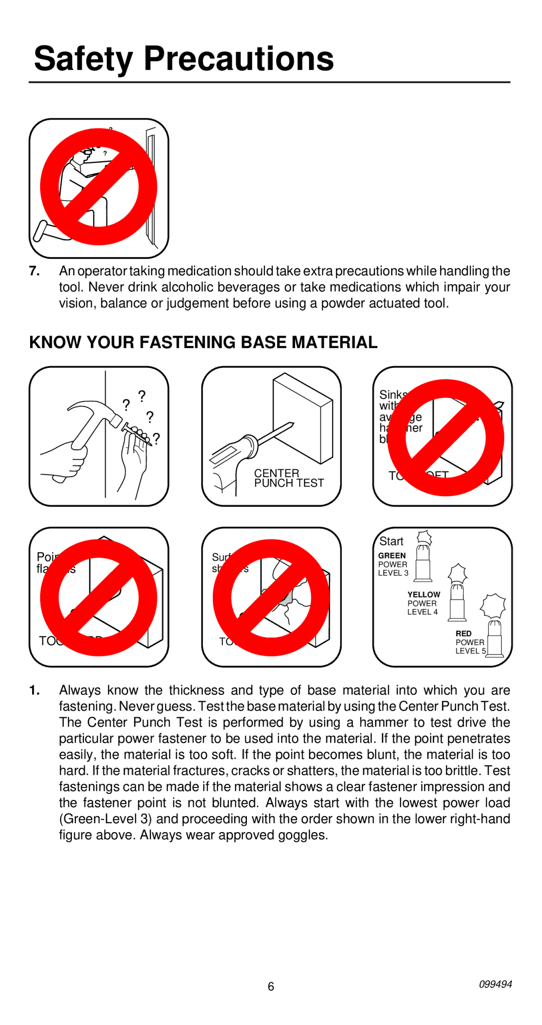 Remington 491 operating instructions Know Your Fastening Base Material 