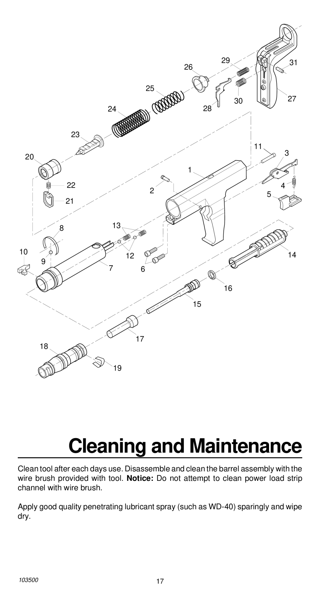 Remington 493 operating instructions Cleaning and Maintenance 