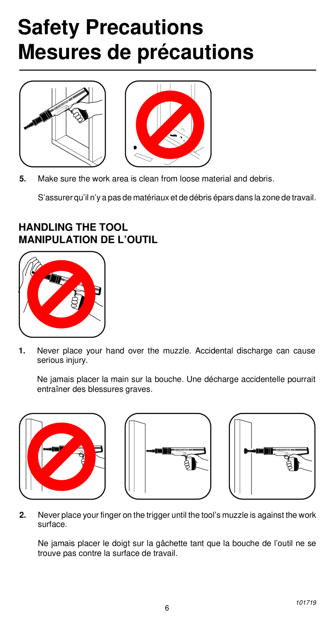 Remington 495 operating instructions Handling the Tool Manipulation DE L’OUTIL 