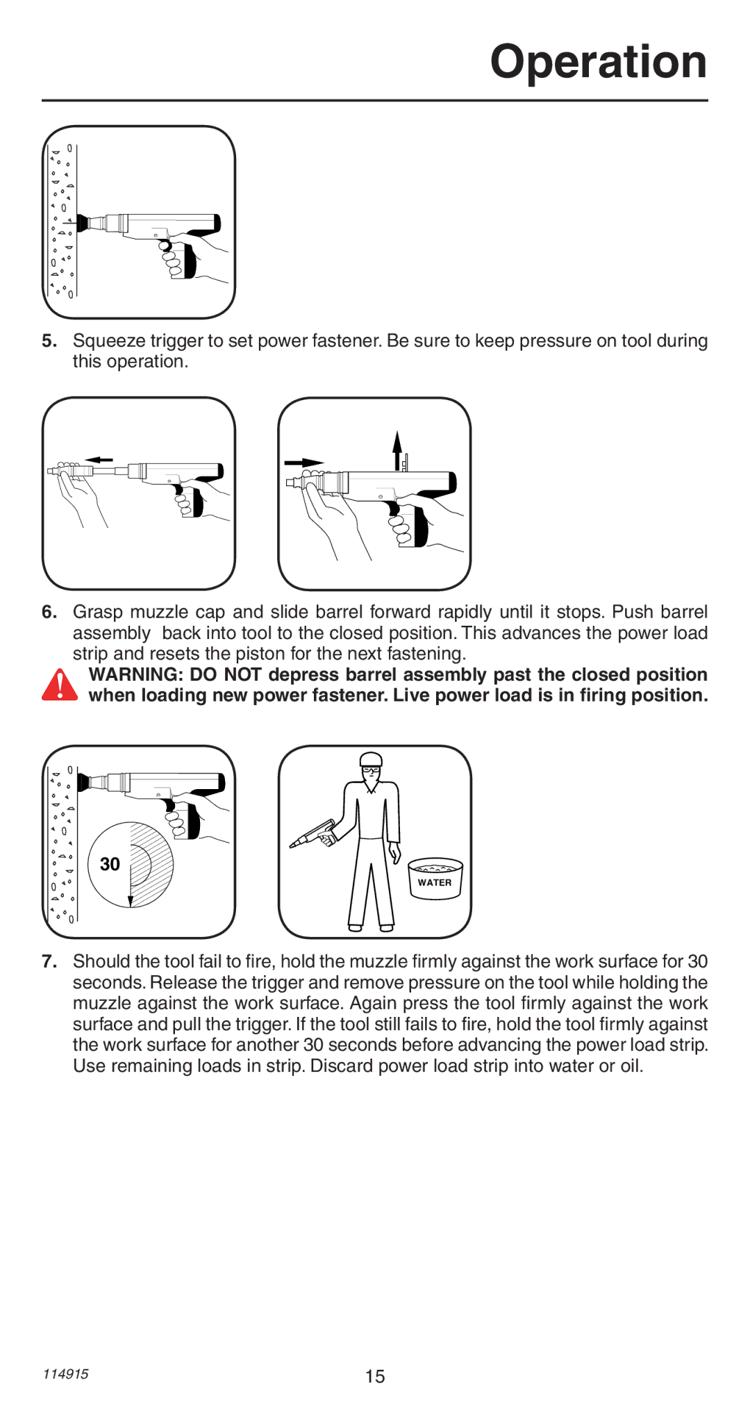 Remington 498 operating instructions Water 