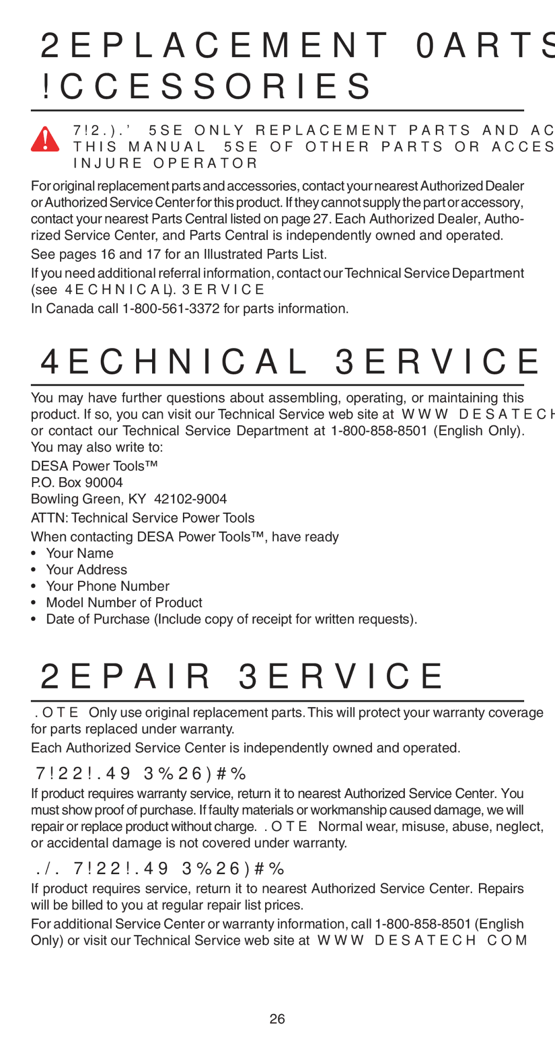 Remington 498 Replacement Parts And Accessories, Technical Service, Repair Service, Warranty Service, NON-WARRANTY Service 