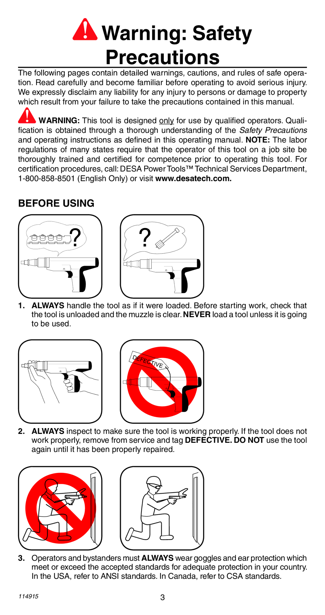 Remington 498 operating instructions Precautions, Before Using 