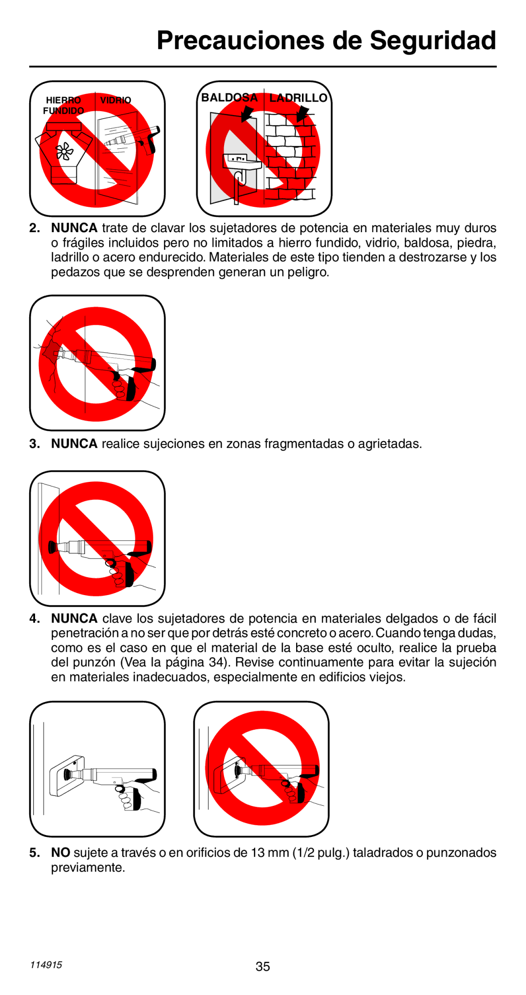 Remington 498 operating instructions Baldosa Ladrillo 