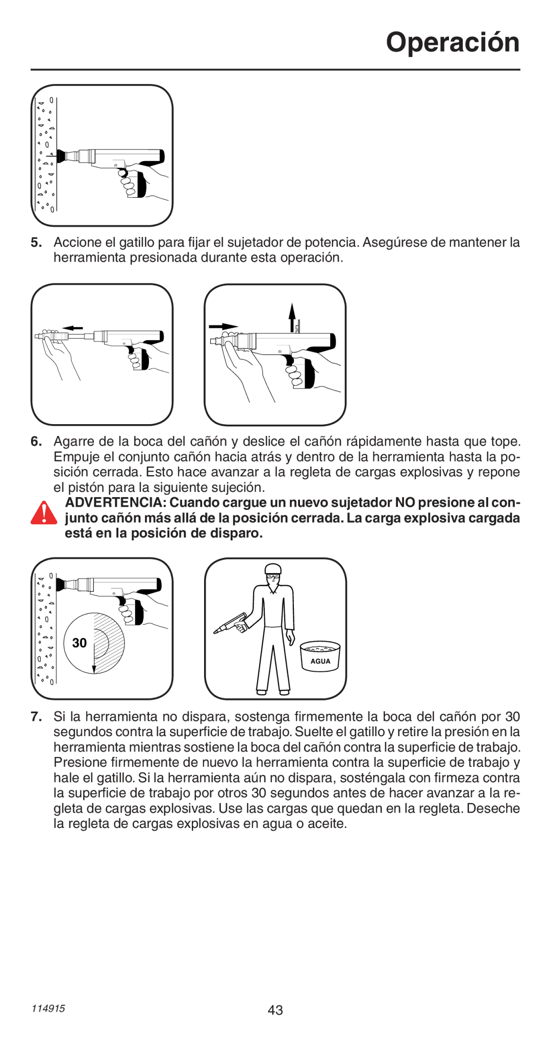 Remington 498 operating instructions Agua 