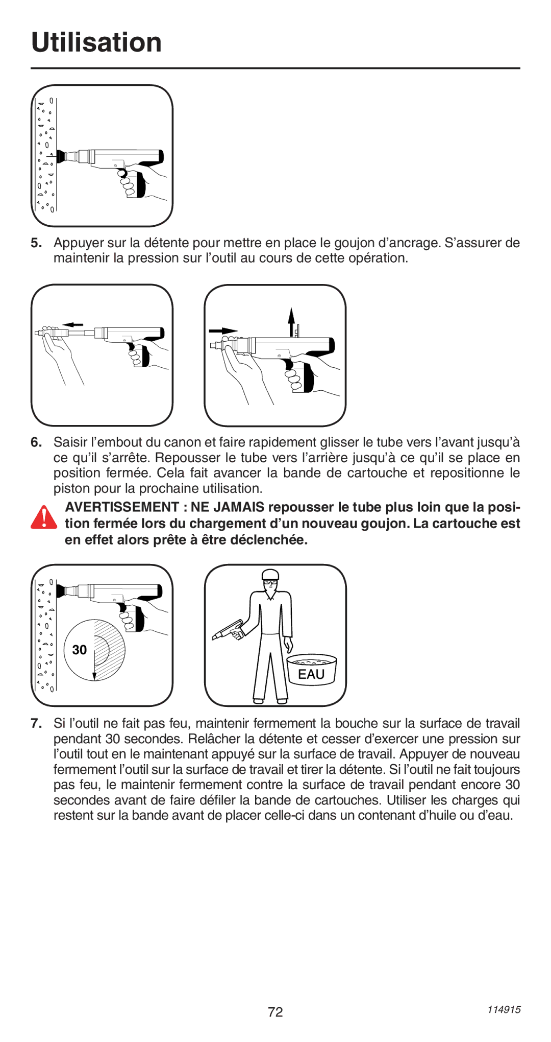 Remington 498 operating instructions Utilisation 