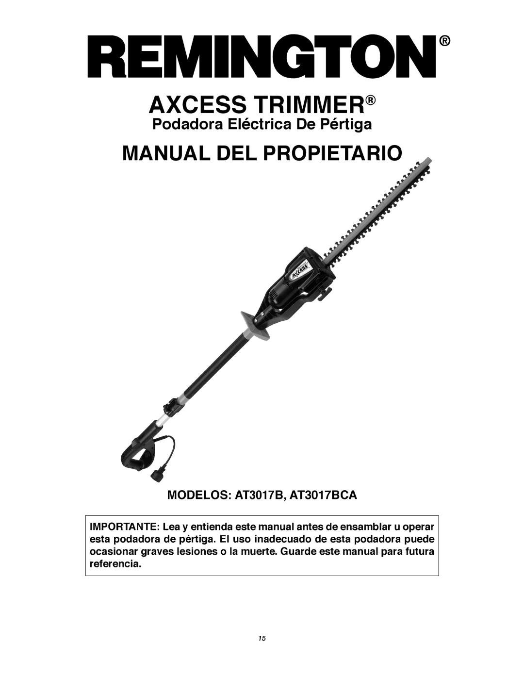 Remington owner manual Manual DEL Propietario, Modelos AT3017B, AT3017BCA 