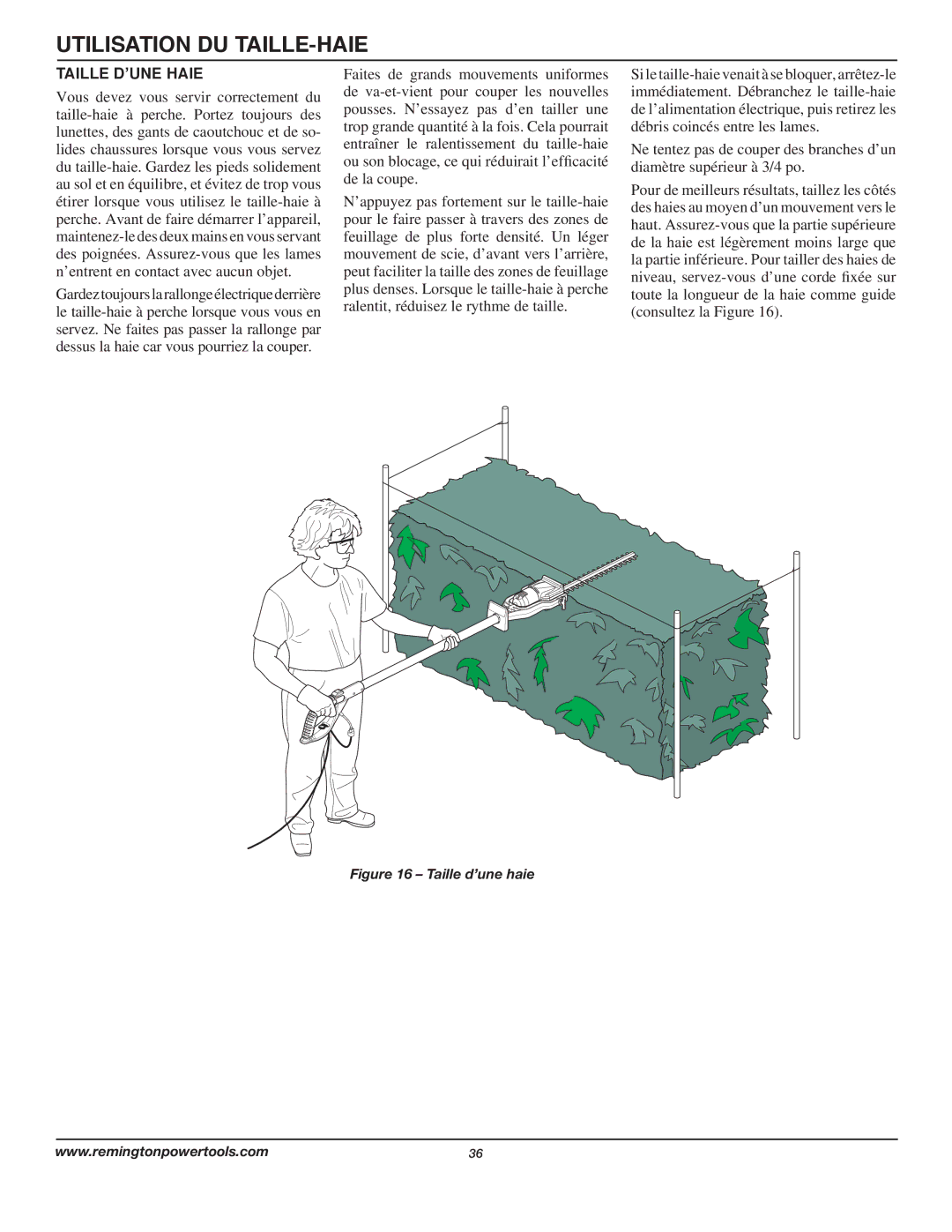 Remington AT3017B owner manual Taille D’UNE Haie, Taille d’une haie 