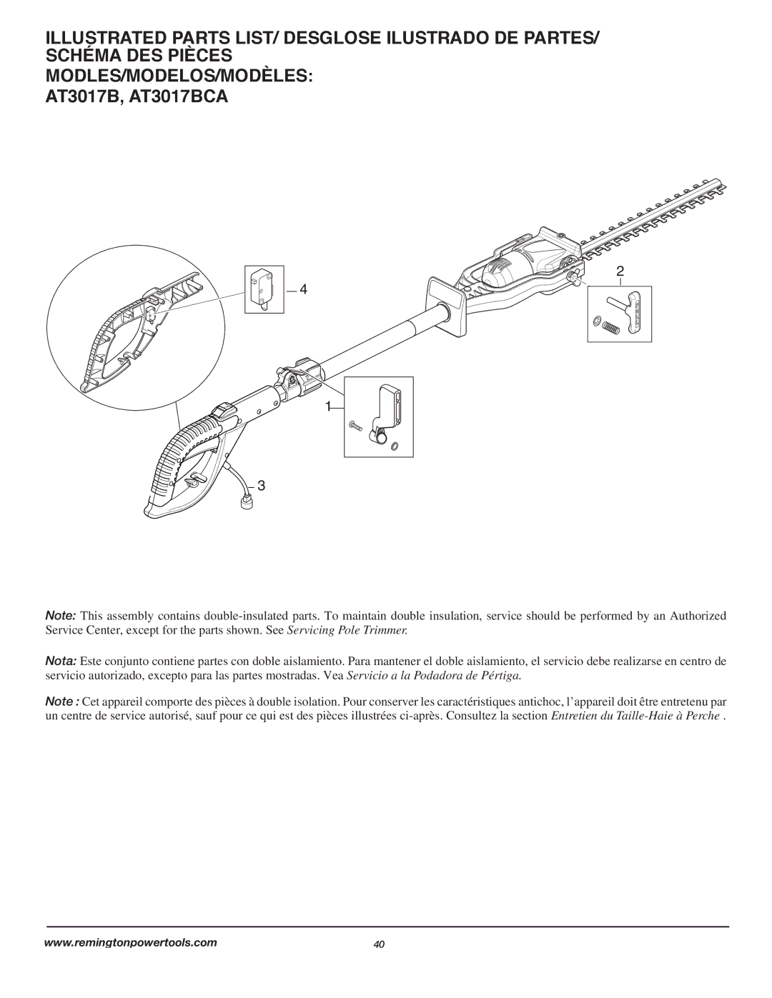 Remington owner manual MODLES/MODELOS/MODÈLES AT3017B, AT3017BCA 