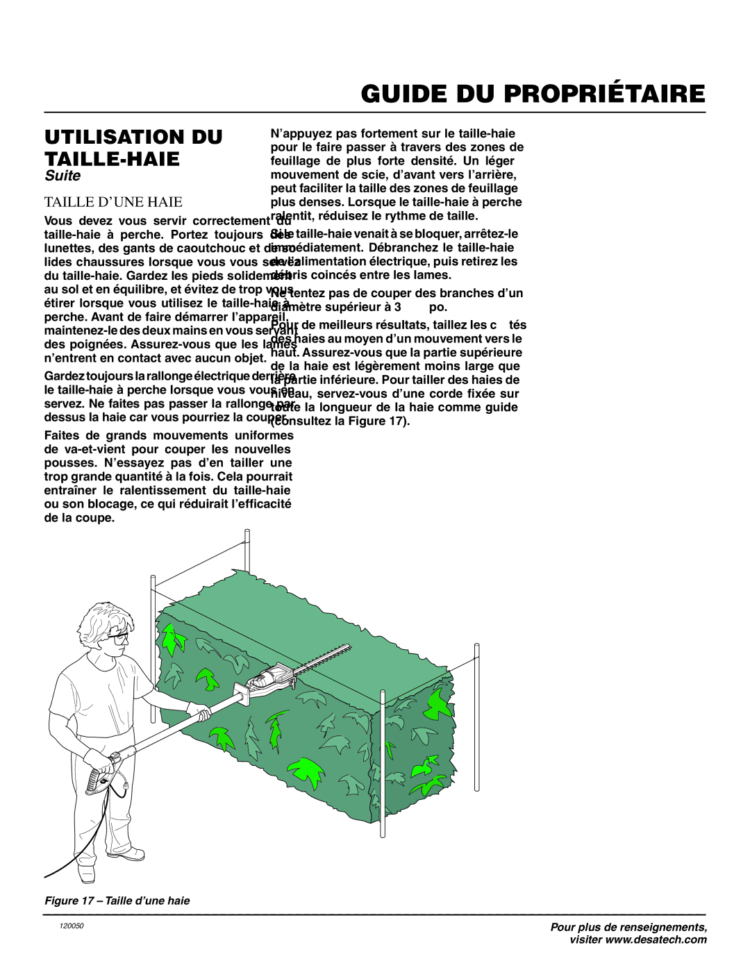 Remington AT3017BCA owner manual Taille D’UNE Haie, Taille d’une haie 