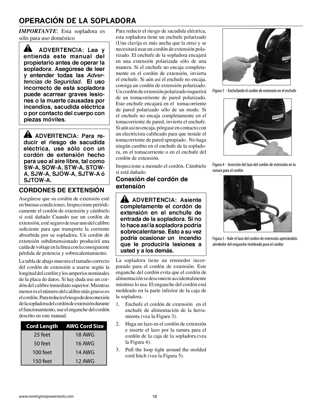 Remington B75150A owner manual Cordones DE Extensión, Conexión del cordón de extensión 