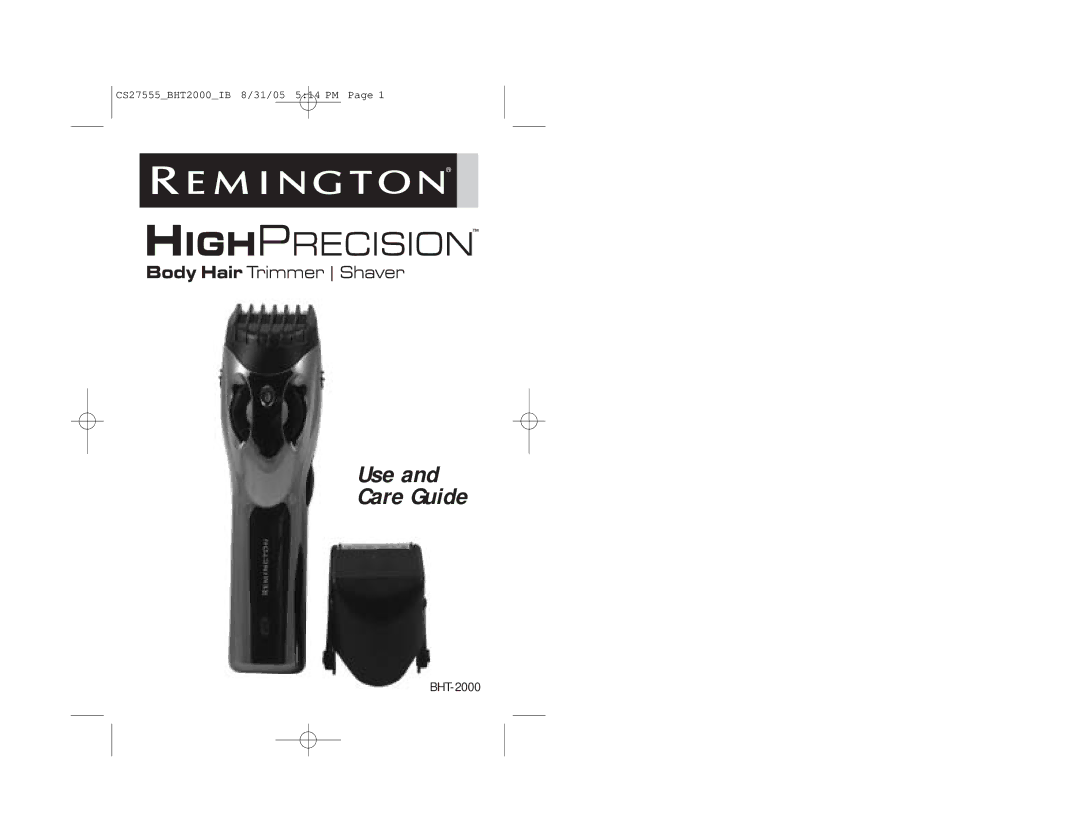 Remington BHT-2000 manual Use and Care Guide 