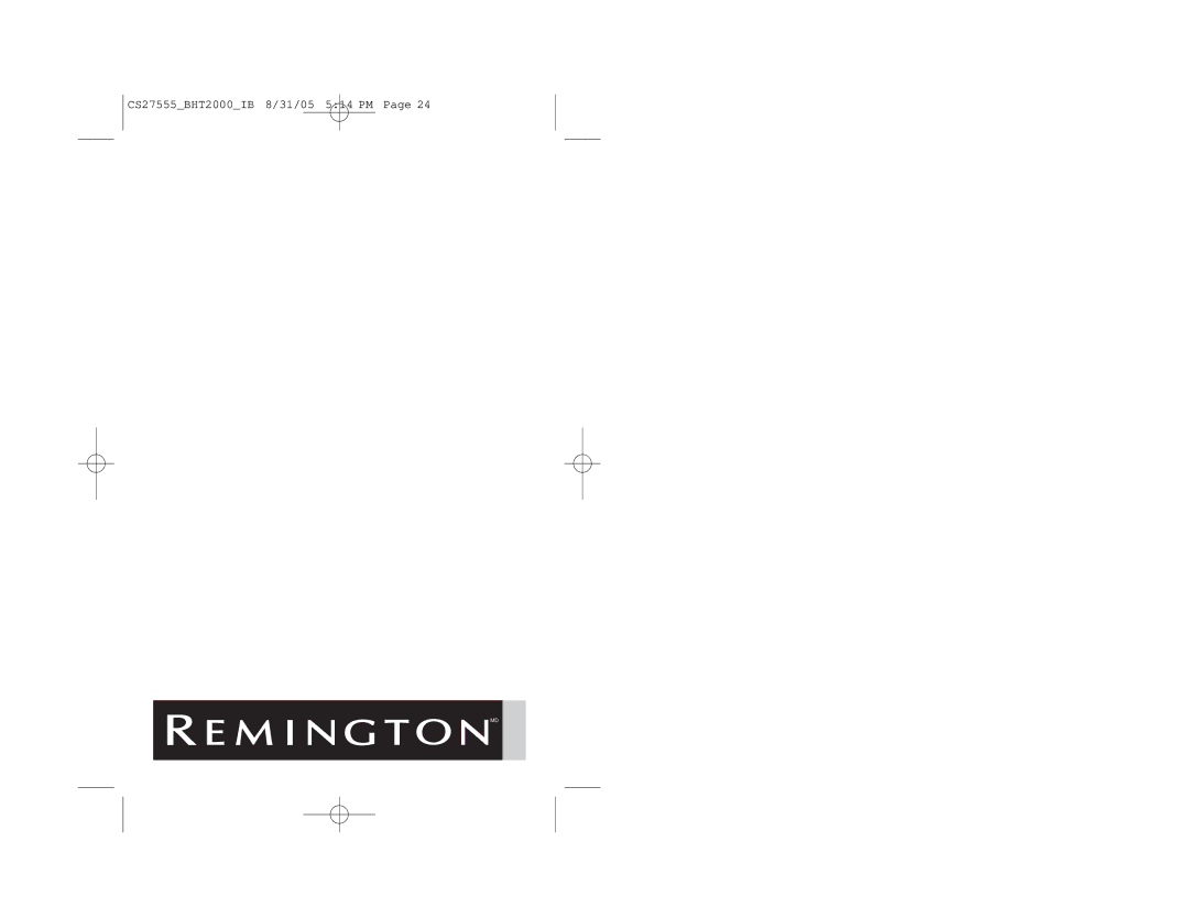 Remington BHT-2000 manual CS27555BHT2000IB 8/31/05 514 PM 