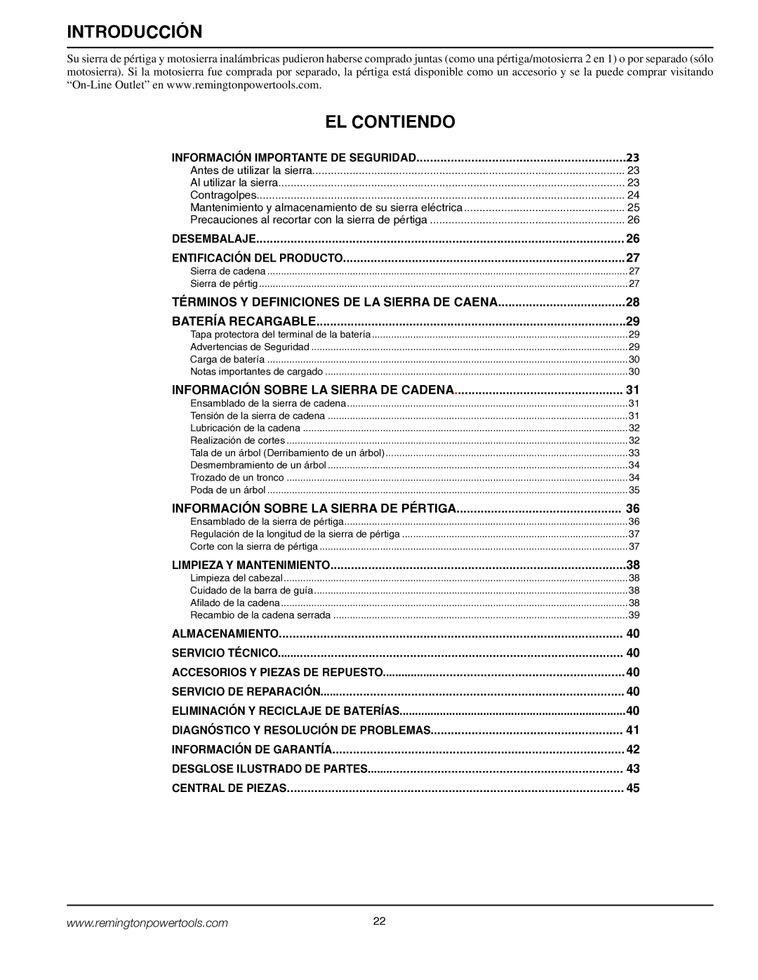 Remington BPS188A, BS188A owner manual Introducción EL Contiendo, Diagnóstico Y Resolución DE Problemas 