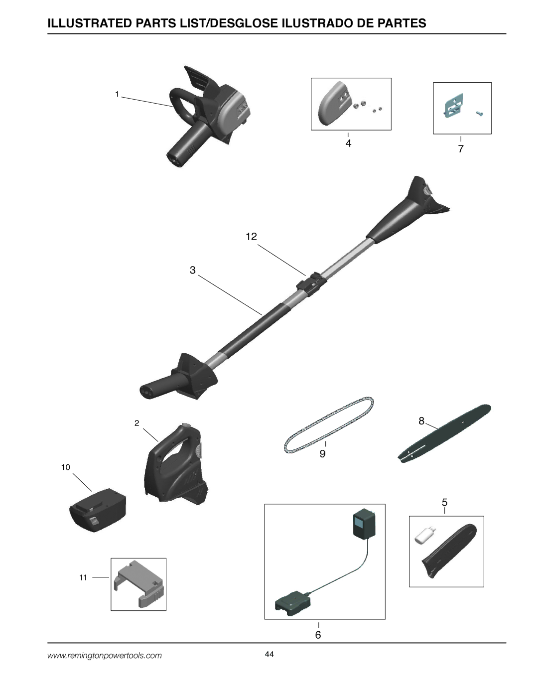 Remington BPS188A, BS188A owner manual Illustrated Parts LIST/DESGLOSE Ilustrado DE Partes 