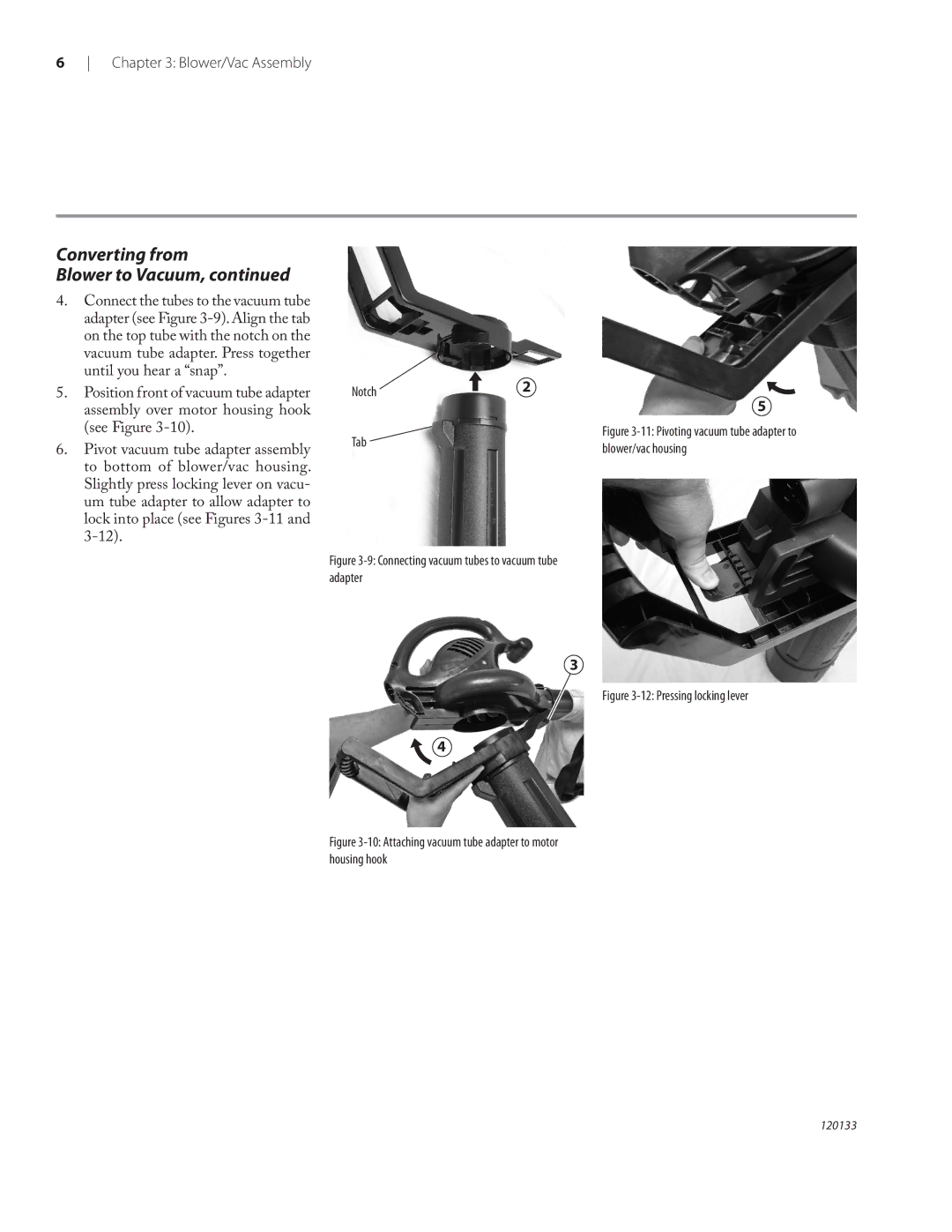 Remington BV12200A, BV1220DAT owner manual Converting from Blower to Vacuum 