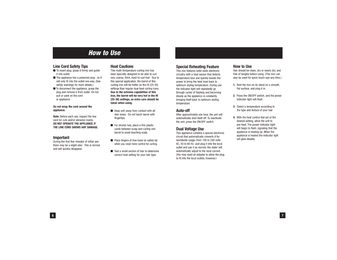 Remington CI-200i, CI-100i, CI-75i, CI-150i manual How to Use 