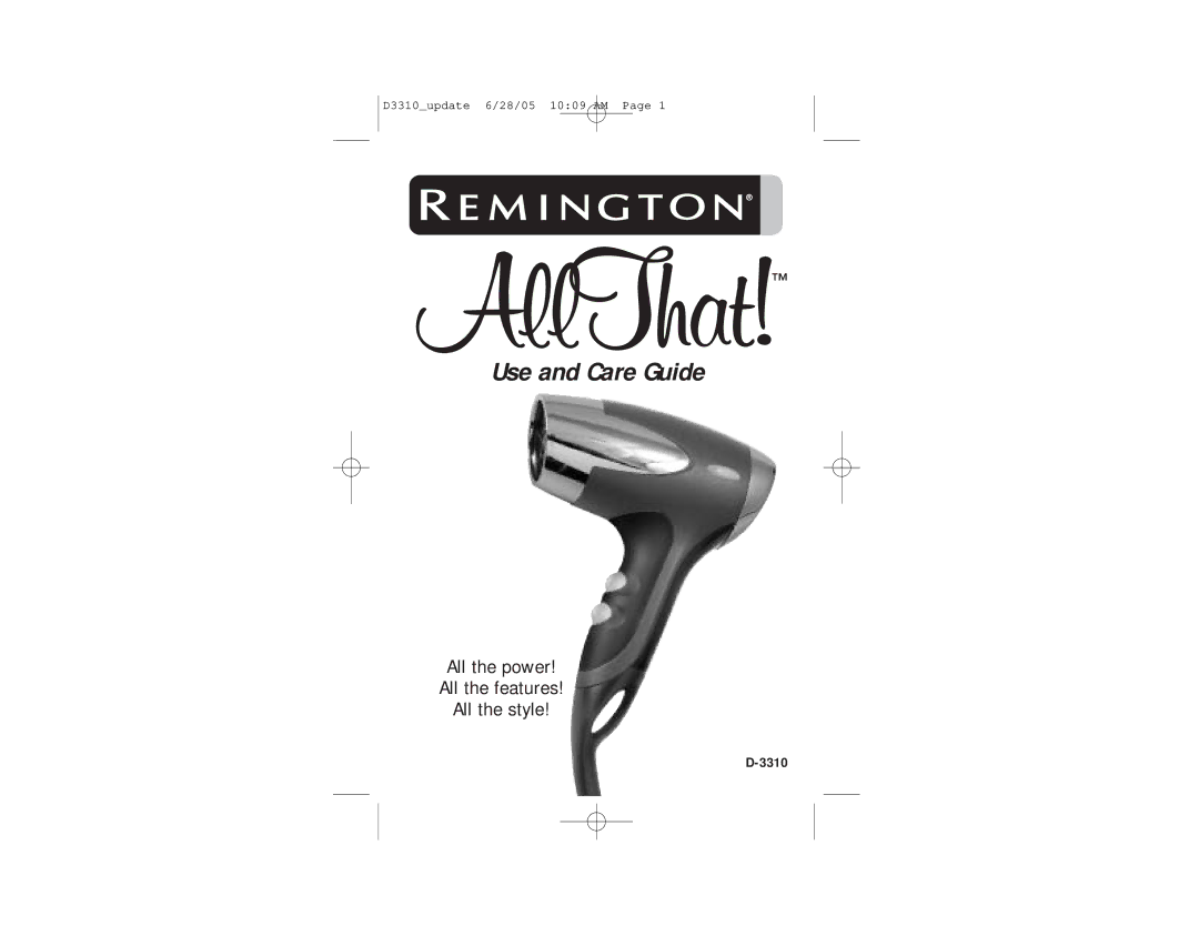 Remington D-3310 manual 