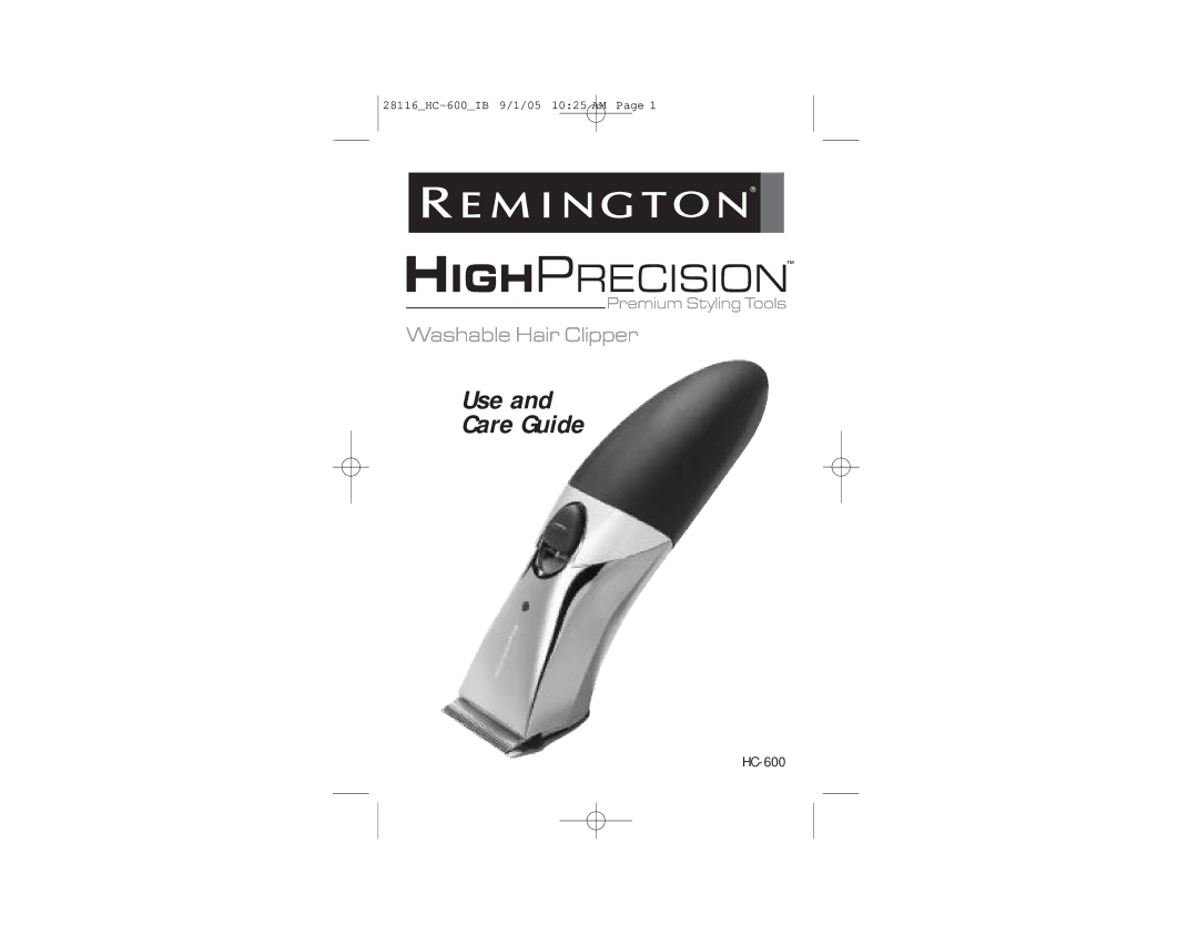 Remington HC-600 manual Use Care Guide 