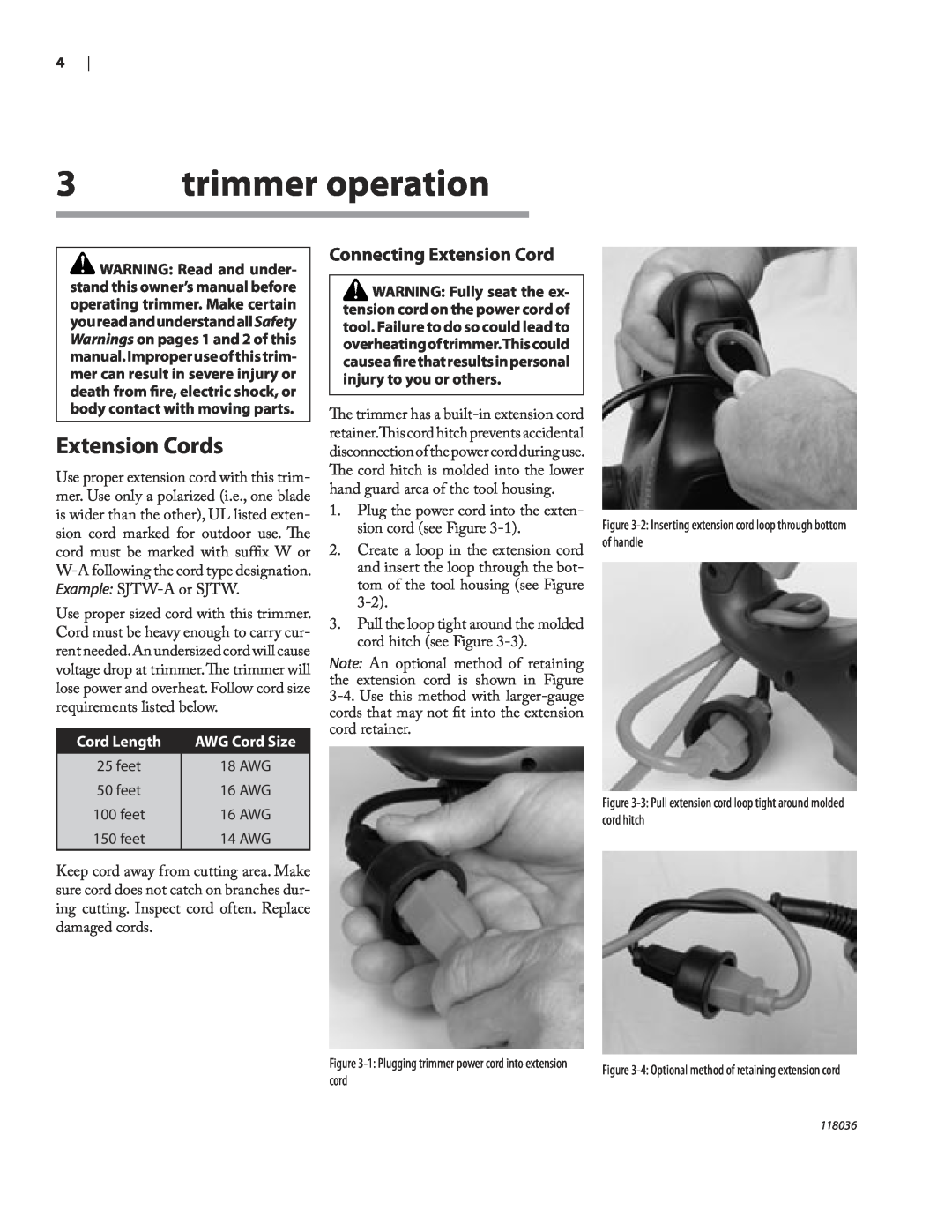 Remington HT3218A, HT4022A owner manual trimmer operation, Extension Cords, Connecting Extension Cord 