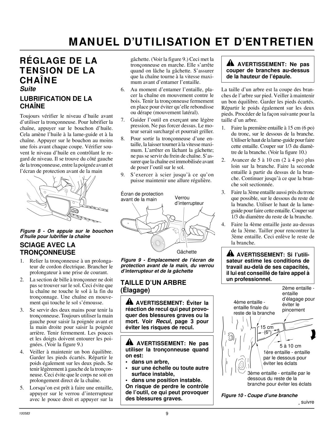 Remington LNT-2 8-inch, LNT-2 10-inch Lubrification DE LA Chaîne, Sciage Avec LA Tronç Onneuse, Taille D’UN Arbre 