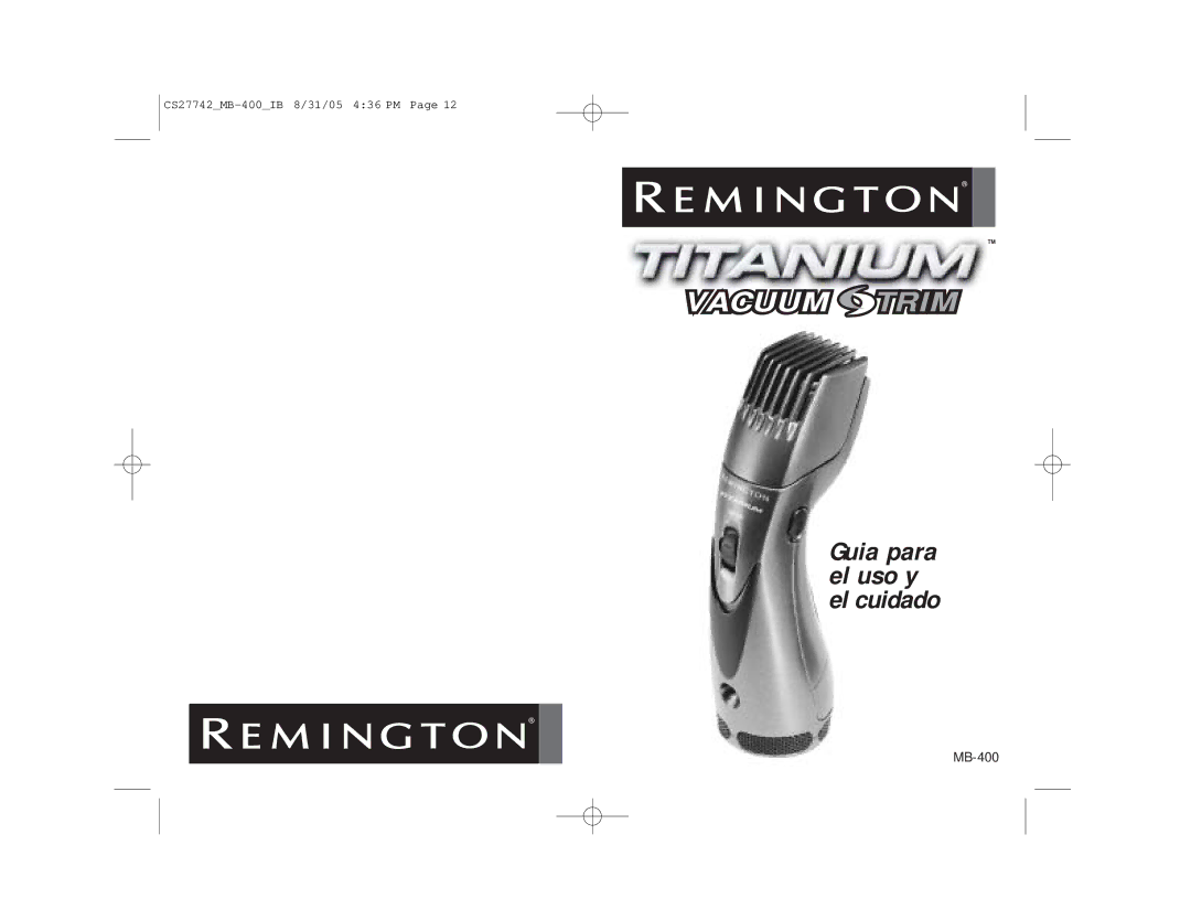 Remington MB-400 manual Vacuum Trimm 