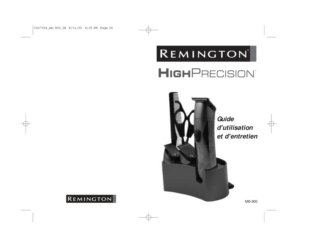 Remington MB-900 manual Guide dutilisation et dentretien 