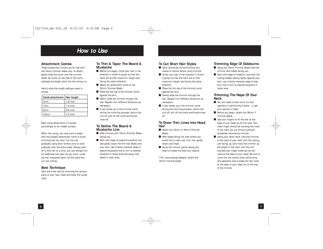 Remington MB-900 manual How to Use 