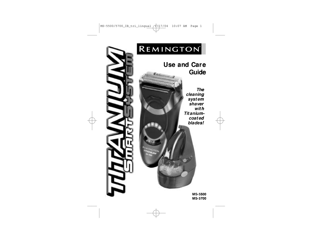 Remington manual MS-5500 MS-5700, MS-5500/5700IBtrilingual 6/17/04 1007 AM Page, Use and Care Guide 