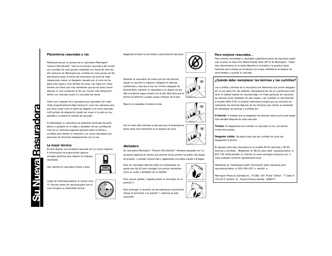 Remington MS3-3700, MS3-1700, MS3-2700 Placenteras rasuradas a ras, Para mejores rasuradas, La mejor técnica, Afeitadora 