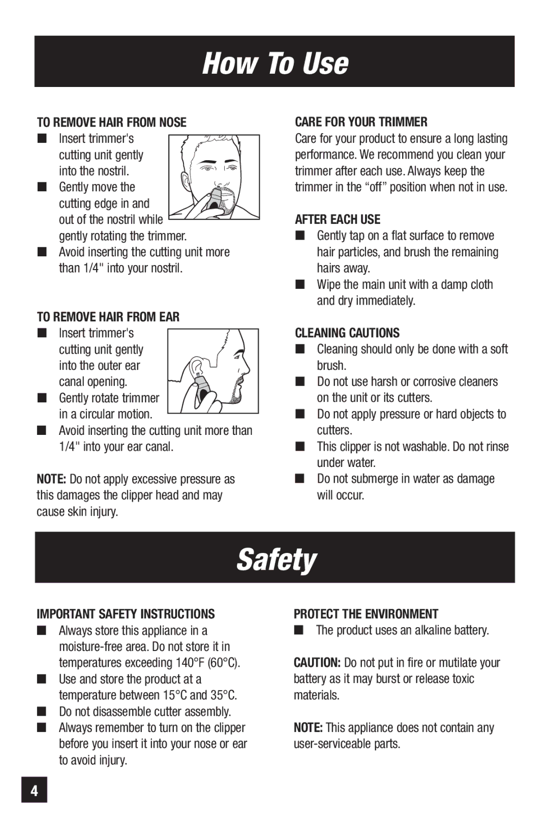 Remington NE-300 manual How To Use, Safety 