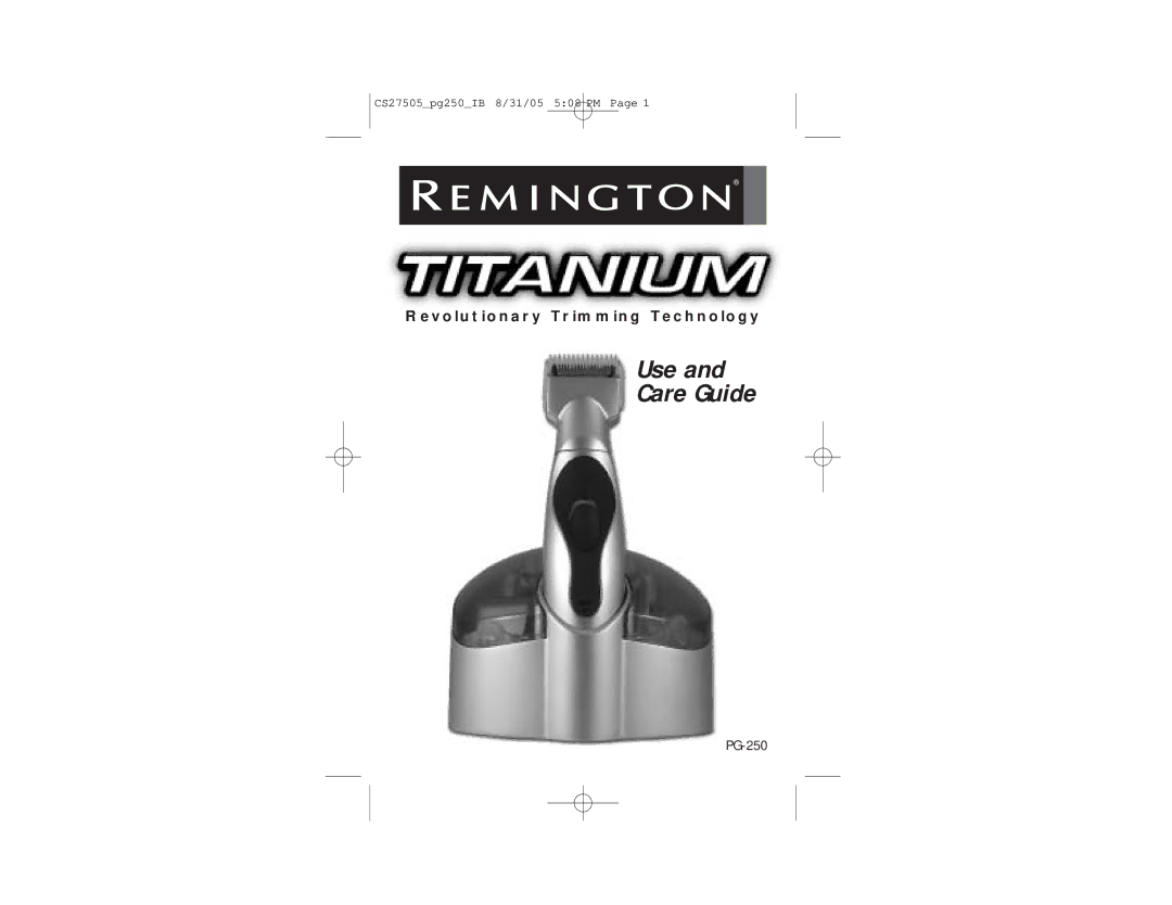 Remington PG250 manual Revolutionary Trimming Technology 