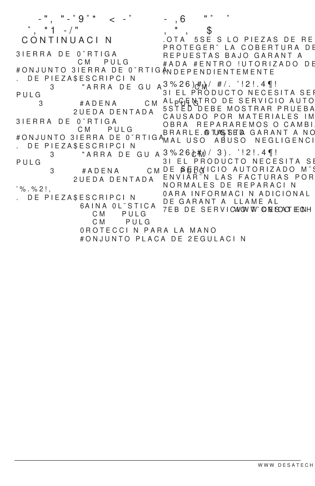 Remington Power Tools 106890-01, 104316-04 owner manual Servicio DE Reparación, Servicio CON Garantía, Servicio SIN Garantía 