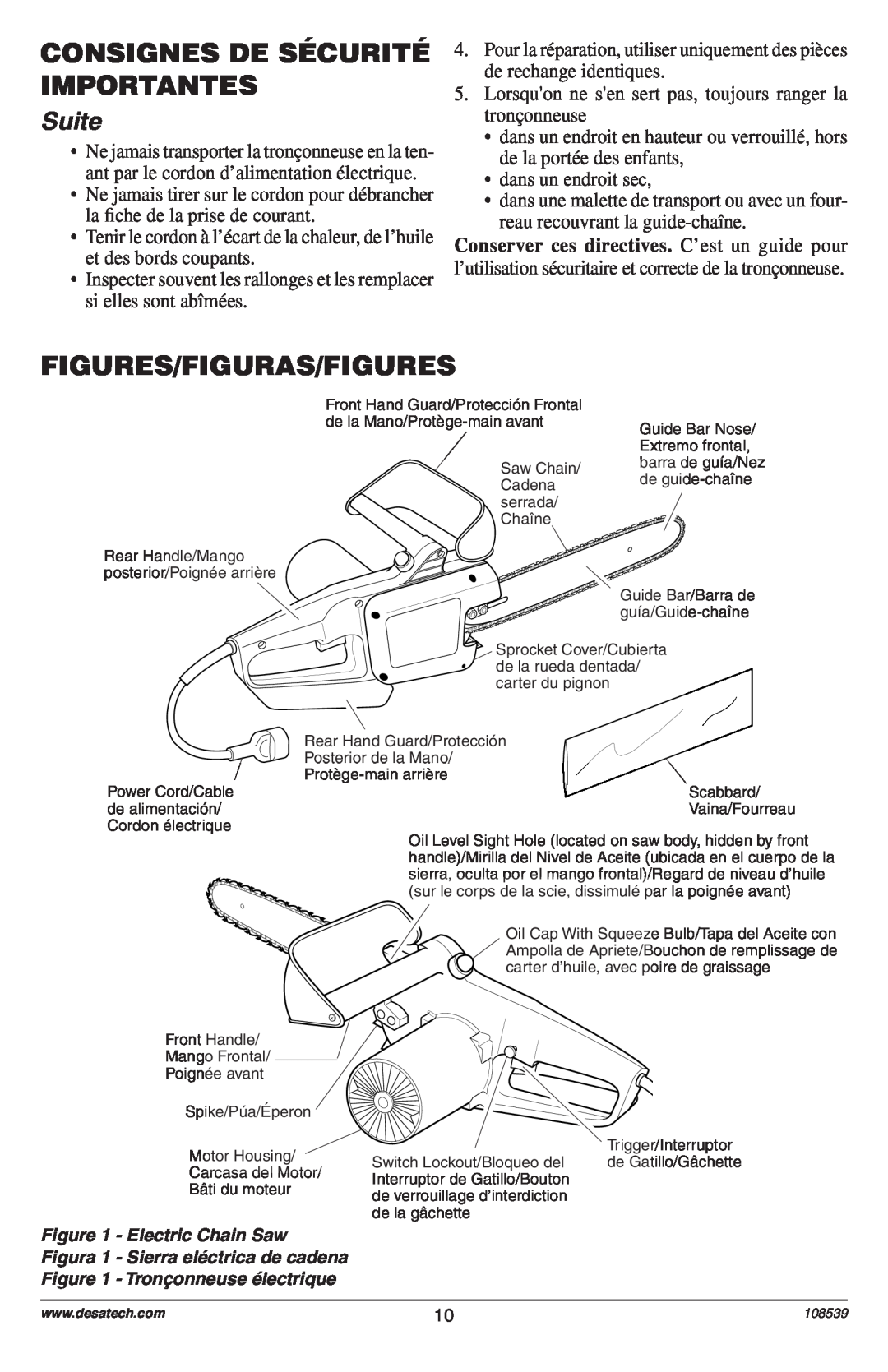 Remington Power Tools 104316-04, 106890-01 owner manual Figures/Figuras/Figures, Consignes De Sécurité Importantes, Suite 