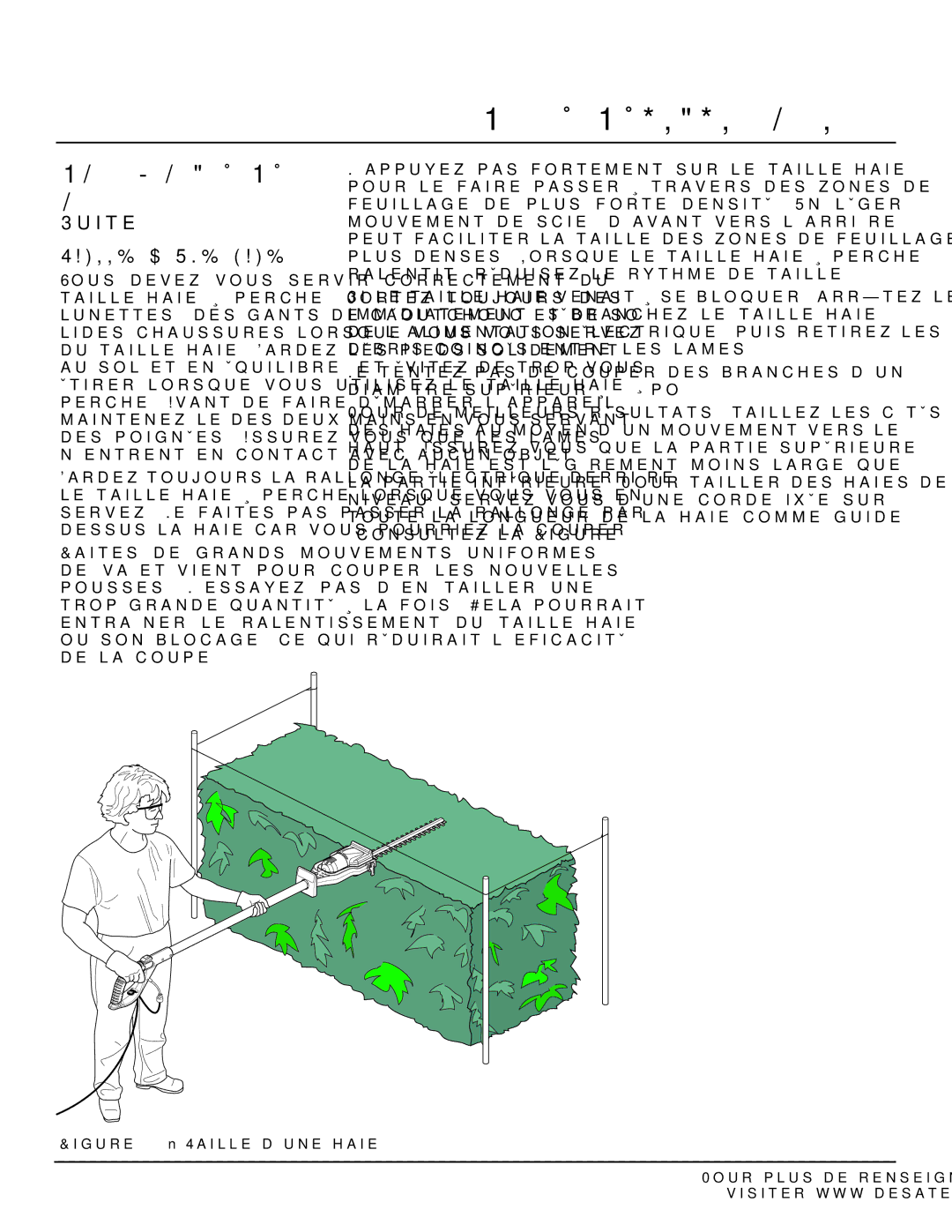 Remington Power Tools 117535-01A owner manual Taille D’UNE Haie, Taille d’une haie 